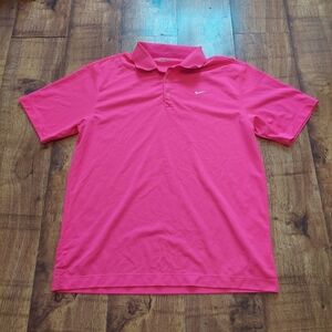 Nike Pink Polo Shirt Golf L Preppy